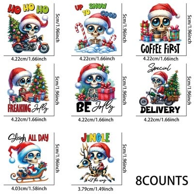 Kalėdų šunų kalambūrų sublimaciniai UV DTF lipdukai, vandeniui atsparus lipdukų paketas puodelių dekoravimui, „pasidaryk pats“ meno reikmenys, namų dekoravimas