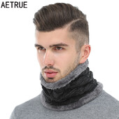 AETRUE Zimski prsten za muške marame Zimski šalovi za muškarce Žene Warp Debeli ovratnik Ovratnik Snood Šal Karirano toplo krzno Mekani muški šalovi