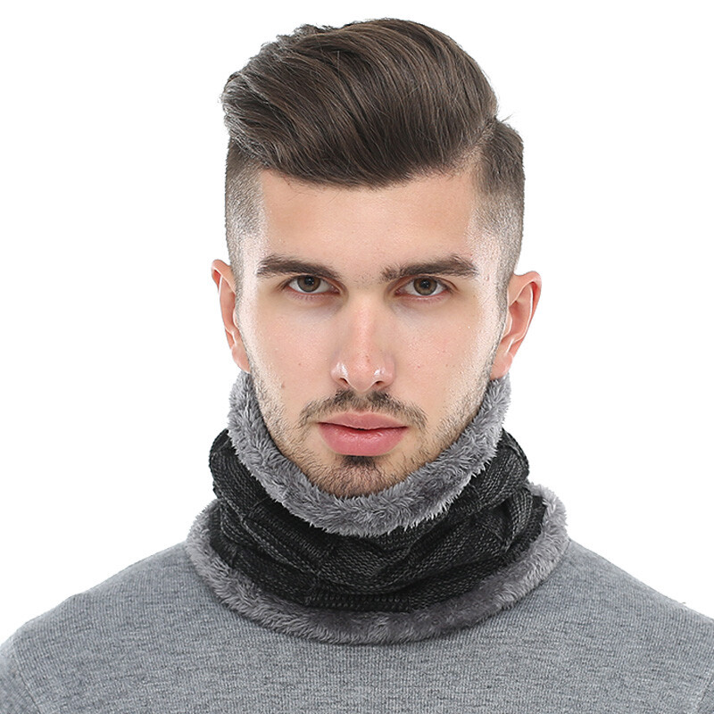 AETRUE Zimski prsten za muške marame Zimski šalovi za muškarce Žene Warp Debeli ovratnik Ovratnik Snood Šal Karirano toplo krzno Mekani muški šalovi