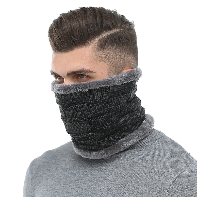 AETRUE Zimski prsten za muške marame Zimski šalovi za muškarce Žene Warp Debeli ovratnik Ovratnik Snood Šal Karirano toplo krzno Mekani muški šalovi