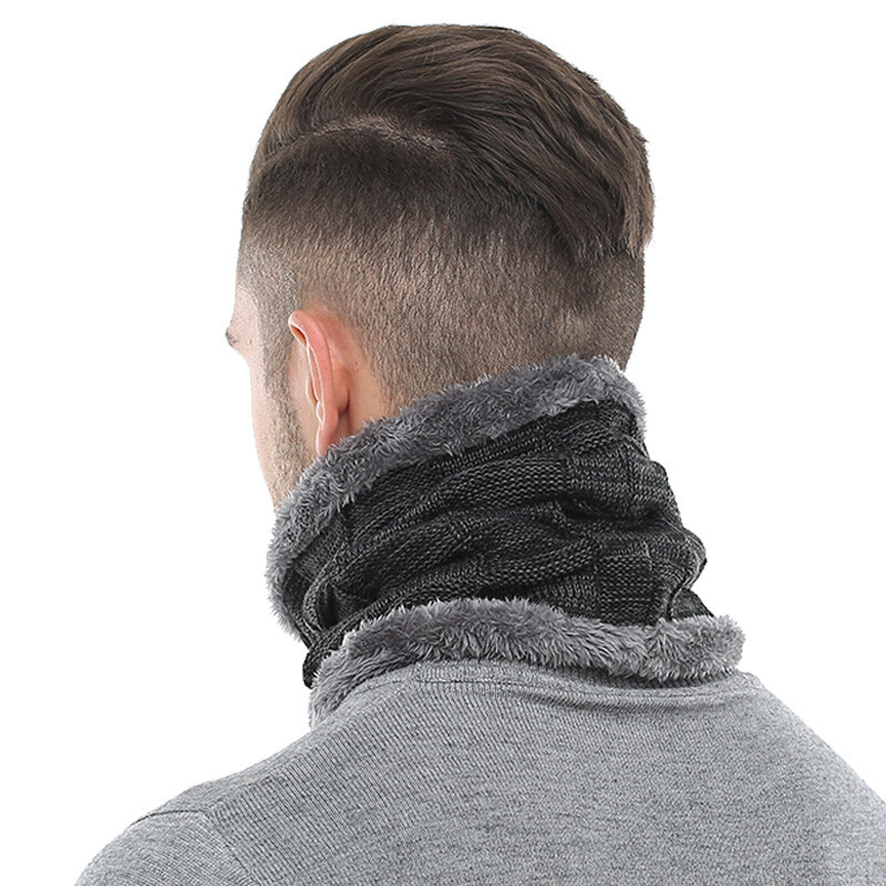 AETRUE Zimski prsten za muške marame Zimski šalovi za muškarce Žene Warp Debeli ovratnik Ovratnik Snood Šal Karirano toplo krzno Mekani muški šalovi