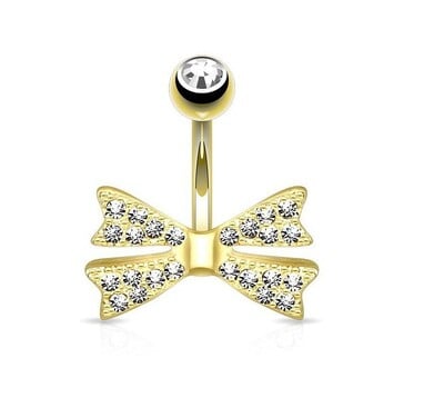 1 DB Rózsa arany ezüst színű masni-csomós hasgomb gyűrűk női CZ kristály köldökpiercing fülbevaló haspiercing szex testékszerek