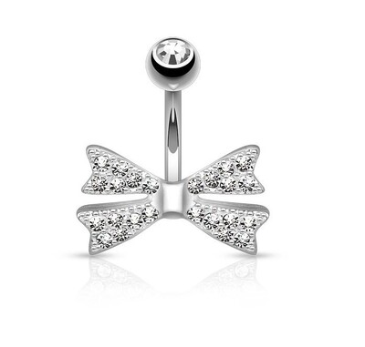 1 DB Rózsa arany ezüst színű masni-csomós hasgomb gyűrűk női CZ kristály köldökpiercing fülbevaló haspiercing szex testékszerek