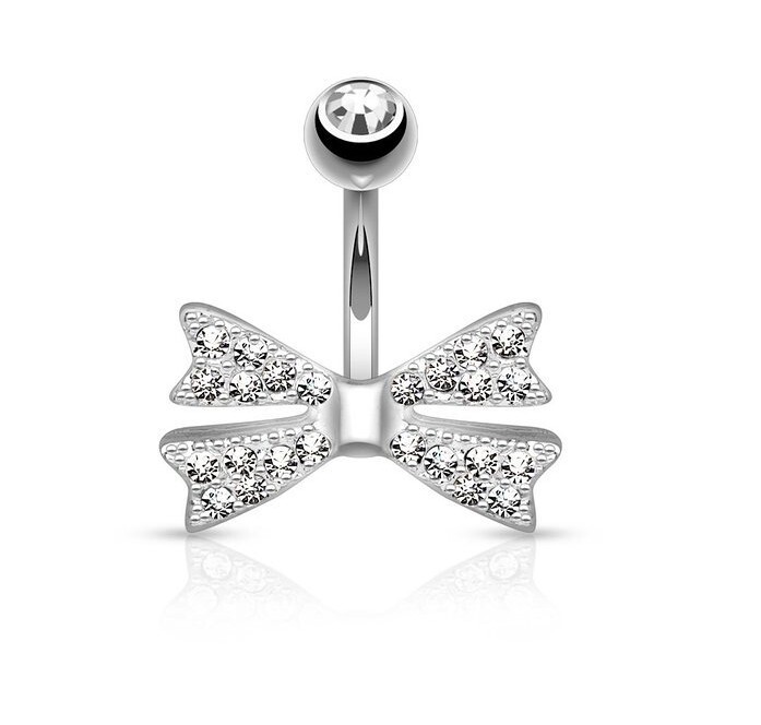 1 DB Rózsa arany ezüst színű masni-csomós hasgomb gyűrűk női CZ kristály köldökpiercing fülbevaló haspiercing szex testékszerek