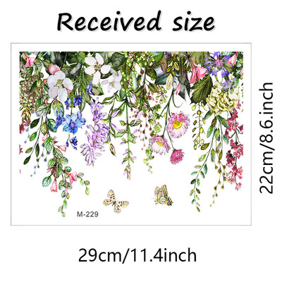 Autocolant de perete cu frunze de plante verzi Autocolant de baie pentru toaletă WC autoadeziv înfrumusețare flori decor pentru casa decalcomanii Drop shipping