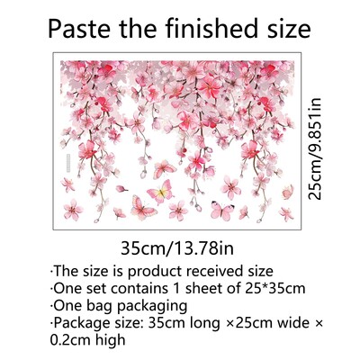 1db Rózsaszín szőlővirág WC matricák Kivehető csempe matricák mellékhelyiségek felújításához és lakberendezéshez