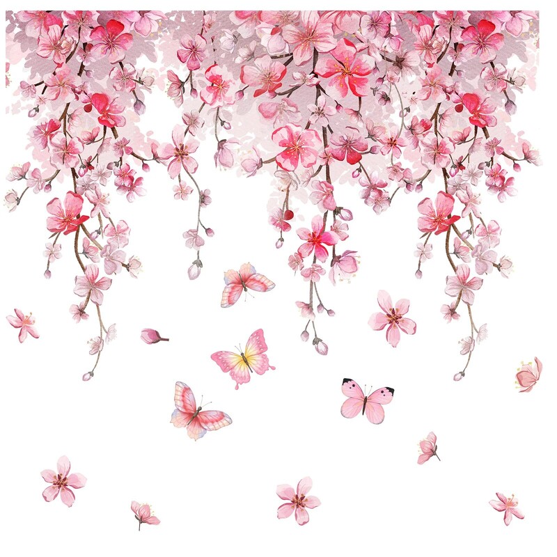 1db Rózsaszín szőlővirág WC matricák Kivehető csempe matricák mellékhelyiségek felújításához és lakberendezéshez