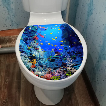 Αυτοκόλλητο 1 τμχ Sea World Toilet Seat Seat - Αυτοκόλλητο Διακοσμητικό μπάνιου Αυτοκόλλητο Διακόσμηση σπιτιού