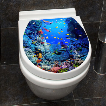 Αυτοκόλλητο 1 τμχ Sea World Toilet Seat Seat - Αυτοκόλλητο Διακοσμητικό μπάνιου Αυτοκόλλητο Διακόσμηση σπιτιού