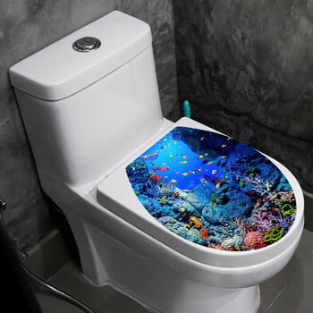 Αυτοκόλλητο 1 τμχ Sea World Toilet Seat Seat - Αυτοκόλλητο Διακοσμητικό μπάνιου Αυτοκόλλητο Διακόσμηση σπιτιού