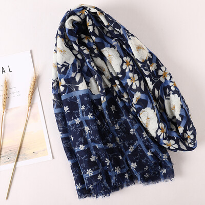 Eșarfă din bumbac de marcă de lux pentru femei, șaluri mari, design hijab, imprimeu echarpe, eșarfe cu ciucuri, damă, fură de plajă, tobe, pareo