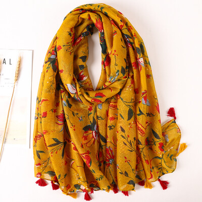 Eșarfă din bumbac de marcă de lux pentru femei, șaluri mari, design hijab, imprimeu echarpe, eșarfe cu ciucuri, damă, fură de plajă, tobe, pareo