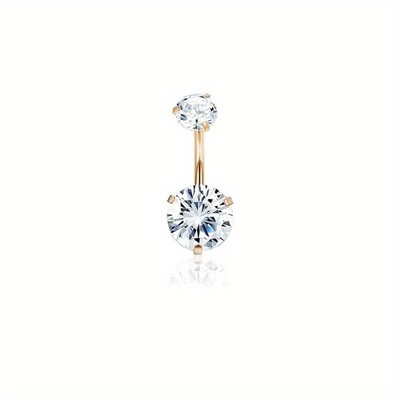 Drperfect 1buc 14G Inel pentru buric atârnând Inele pentru buric placat cu aur Inele clasice pentru buric Pachet de inele la modă pentru buric