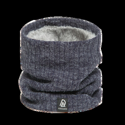 Eșarfă cu inel cald de iarnă groasă femei tricotată solidă, cu dungi, batic de schi în aer liber, mască completă, fire de lână, muffler Bufanda