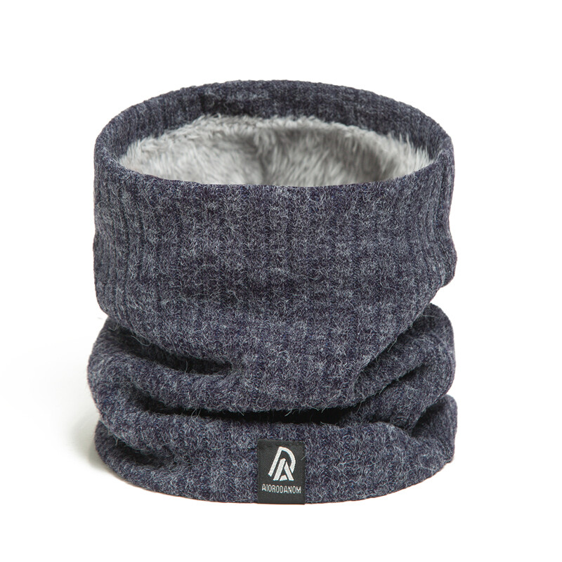 Eșarfă cu inel cald de iarnă groasă femei tricotată solidă, cu dungi, batic de schi în aer liber, mască completă, fire de lână, muffler Bufanda