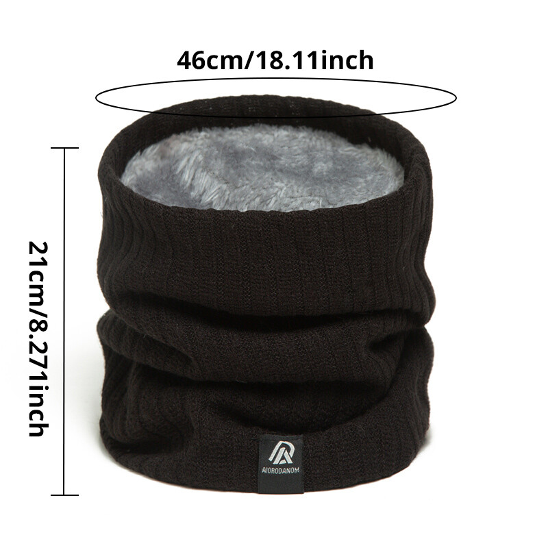 Eșarfă cu inel cald de iarnă groasă femei tricotată solidă, cu dungi, batic de schi în aer liber, mască completă, fire de lână, muffler Bufanda