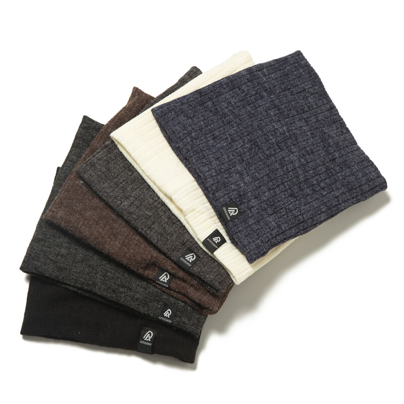 Eșarfă cu inel cald de iarnă groasă femei tricotată solidă, cu dungi, batic de schi în aer liber, mască completă, fire de lână, muffler Bufanda