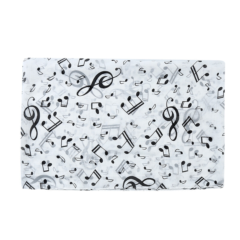 Moterų vasaros kaklaskarės Moteriškos muzikinės natos Spaudinys Šifonas Kaklas Šalikas Šalikas Minkštas Šalikas Aukštos kokybės Pasakiškas Elastinis