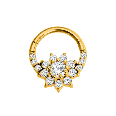 Vízcsepp Virág Hold CZ Daith Conch Tragus Hoop fülbevaló Helix Septum Piercing Clicker szegmens orrgyűrű 316L sebészeti acél 16G