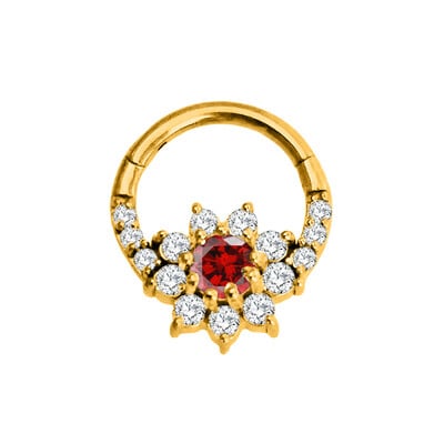 Vízcsepp Virág Hold CZ Daith Conch Tragus Hoop fülbevaló Helix Septum Piercing Clicker szegmens orrgyűrű 316L sebészeti acél 16G