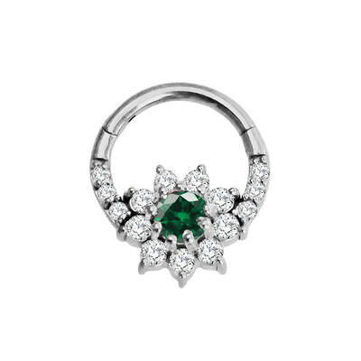 Vízcsepp Virág Hold CZ Daith Conch Tragus Hoop fülbevaló Helix Septum Piercing Clicker szegmens orrgyűrű 316L sebészeti acél 16G