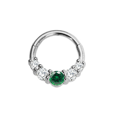 Vízcsepp Virág Hold CZ Daith Conch Tragus Hoop fülbevaló Helix Septum Piercing Clicker szegmens orrgyűrű 316L sebészeti acél 16G