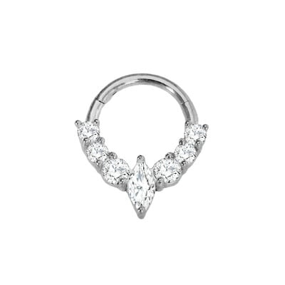 Vízcsepp Virág Hold CZ Daith Conch Tragus Hoop fülbevaló Helix Septum Piercing Clicker szegmens orrgyűrű 316L sebészeti acél 16G