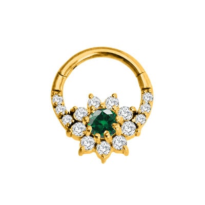 Vízcsepp Virág Hold CZ Daith Conch Tragus Hoop fülbevaló Helix Septum Piercing Clicker szegmens orrgyűrű 316L sebészeti acél 16G