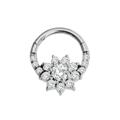 Vízcsepp Virág Hold CZ Daith Conch Tragus Hoop fülbevaló Helix Septum Piercing Clicker szegmens orrgyűrű 316L sebészeti acél 16G