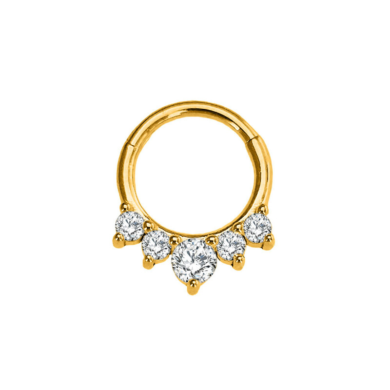 Vízcsepp Virág Hold CZ Daith Conch Tragus Hoop fülbevaló Helix Septum Piercing Clicker szegmens orrgyűrű 316L sebészeti acél 16G