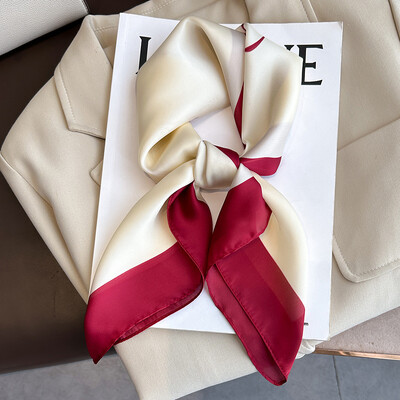 70x70cm Μεταξωτό Φουλάρι Τετράγωνο Γυναικείο Μόδα με λουλουδάτο εμπριμέ σάλι Περιτυλίγματος Άνοιξη Καλοκαιρινό λαιμόκοψη Μαλλιά Lady Χειμερινά Κασκόλ