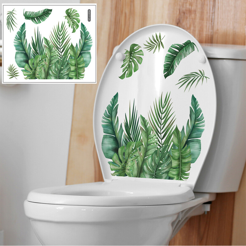 Autocolant colorat cu frunze de flori, autocolante cu plante, autocolante de perete, murale de artă, autocolant pentru toaletă, pentru dulap, autocolant pentru caiet de album