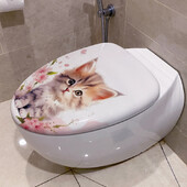 Dekoratyviniai kačių tualeto tualeto dangtelio sienų lipdukai, skirti vonios kambario priedams Tualeto apdaila Lipni tapetai Sienų dekoras Kambario dekoras