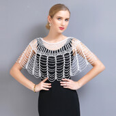 Croșetat, lucrat manual, scobit, șal din anii 1920, învelișuri Gatsby pentru petrecere, pelerina de seară cu margele, șal de mireasă, bolero, acoperire