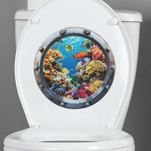 1 db Víz alatti világ Korallhal Fürdőszoba WC posta Lakásdekoráció PVC Anyag WC dekor WC matricák