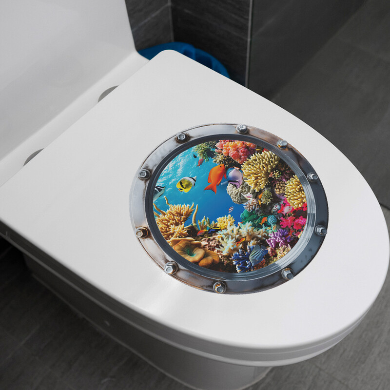 1 db Víz alatti világ Korallhal Fürdőszoba WC posta Lakásdekoráció PVC Anyag WC dekor WC matricák