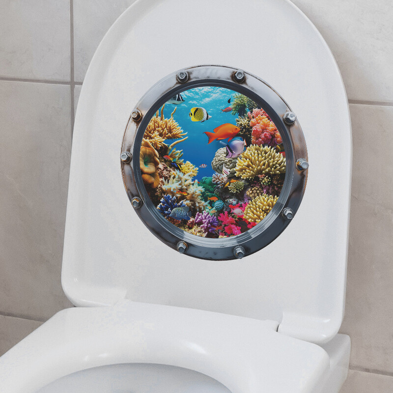 1 db Víz alatti világ Korallhal Fürdőszoba WC posta Lakásdekoráció PVC Anyag WC dekor WC matricák