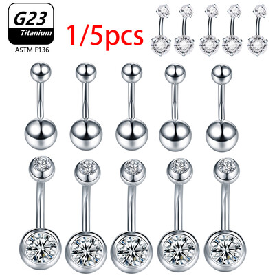 1/5 buc ASTM F136 G23 Titan 14G Inel pentru buric Piercing Nombril CZ Sexy Bijuterii pentru corp pentru femei Ombligo En-gros