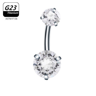 1/5db ASTM F136 G23 Titán 14G Köldökgyűrű Köldök Nombril Piercing CZ Szexi Női Testékszerek Ombligo Nagyker