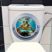 Povandeninio laivo kabinos durys 3D vėžlys tualeto lipdukai Vonios kambario aksesuarai Tualeto vonios sienų lipdukai Gyvūnų vandeniui atsparus namų dekoravimas