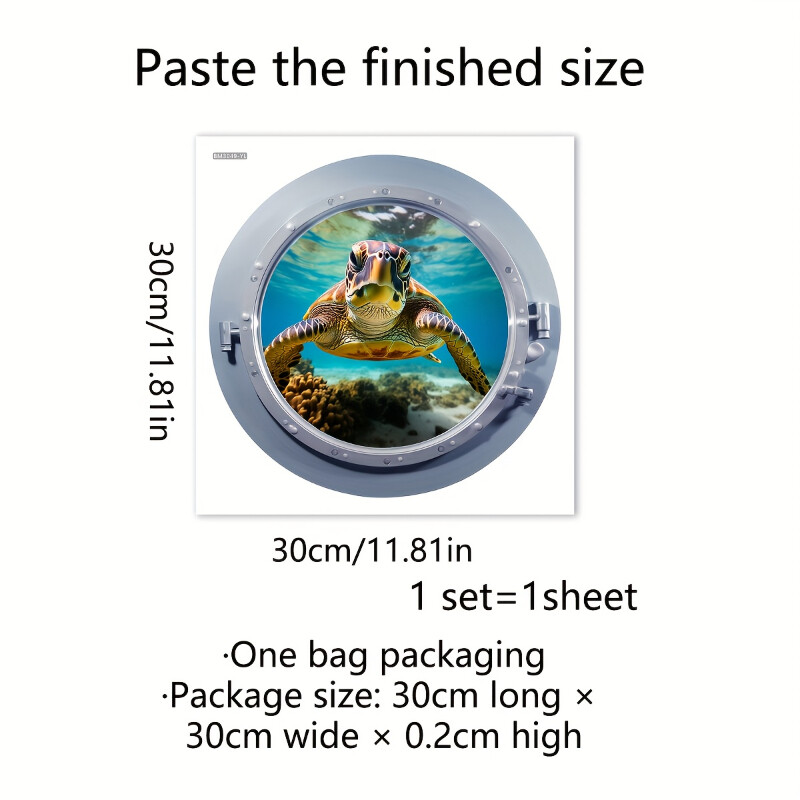 Povandeninio laivo kabinos durys 3D vėžlys tualeto lipdukai Vonios kambario aksesuarai Tualeto vonios sienų lipdukai Gyvūnų vandeniui atsparus namų dekoravimas