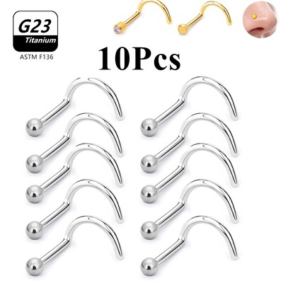 10 buc/lot G23 titan popular CZ inel nas Stud Piercing 20G Ball Fashion Septum Studs Mini cercei bijuterii pentru corp en-gros