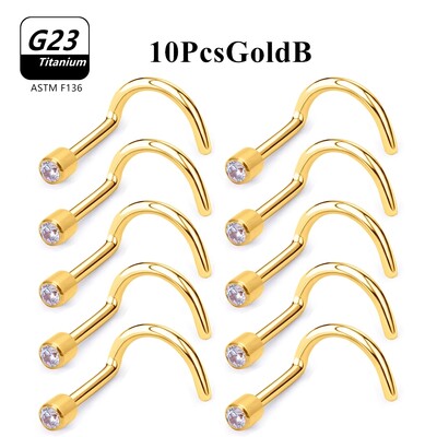 10 DB/tétel G23 titán, népszerű CZ orrcsapos gyűrű piercing 20 g labda divat septum szegecs mini fülbevaló test ékszer nagykereskedés