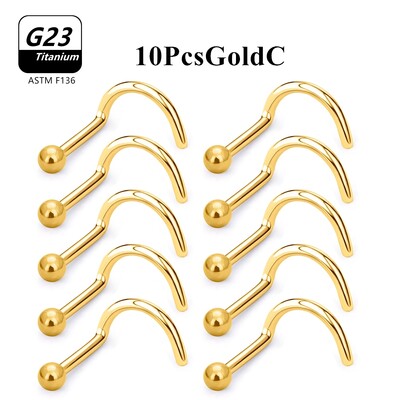 10 DB/tétel G23 titán, népszerű CZ orrcsapos gyűrű piercing 20 g labda divat septum szegecs mini fülbevaló test ékszer nagykereskedés