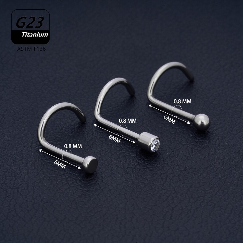 10 DB/tétel G23 titán, népszerű CZ orrcsapos gyűrű piercing 20 g labda divat septum szegecs mini fülbevaló test ékszer nagykereskedés