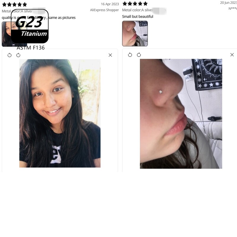 10 DB/tétel G23 titán, népszerű CZ orrcsapos gyűrű piercing 20 g labda divat septum szegecs mini fülbevaló test ékszer nagykereskedés