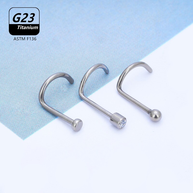 10 DB/tétel G23 titán, népszerű CZ orrcsapos gyűrű piercing 20 g labda divat septum szegecs mini fülbevaló test ékszer nagykereskedés