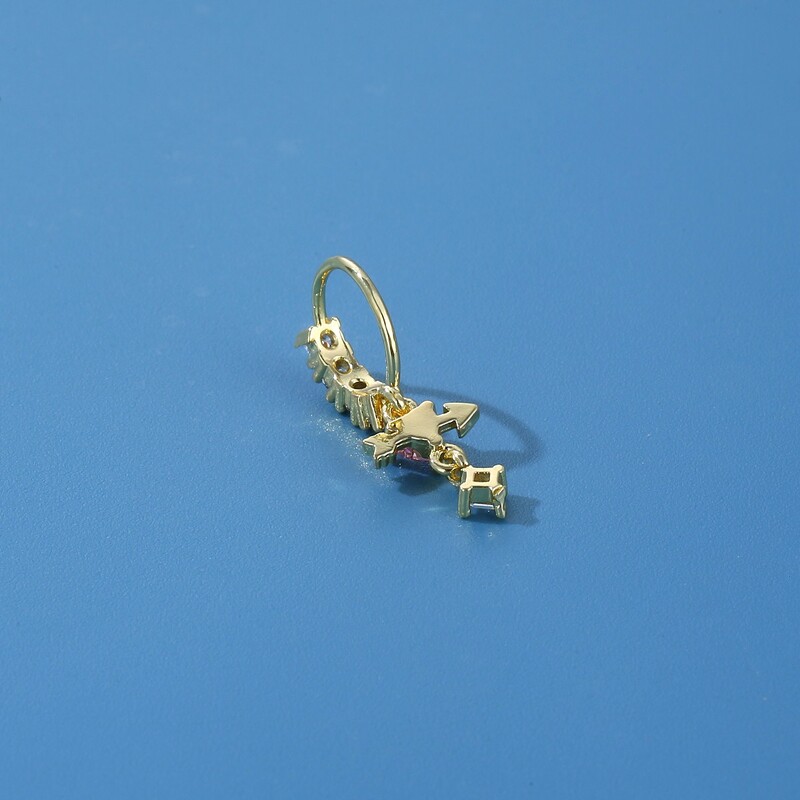 Piercing do nosa s motívom srdca z CZ pre ženy, vysoko kvalitné medené piercingové šperky do tela
