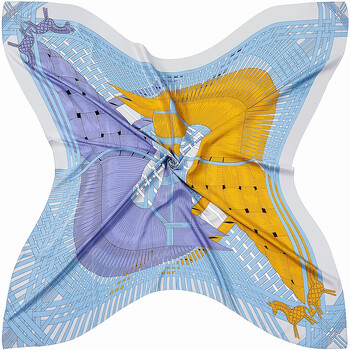 POBING Μεταξωτό μαντήλι Γυναικεία στάμπα κεφαλής αλόγου Σκελετοί τετράγωνα φουλάρια τυλίγεται μεγάλο μαντήλι μπαντάνα χιτζάμπ Γυναικεία μεταξωτά φουλάρια 130 εκ.