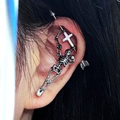 Goth Skull Inox Industrial Piercing Ear Pierc Naušnice Hrskavica Helix Ear Stud Uteg Pierc 16g Nakit Punk Body